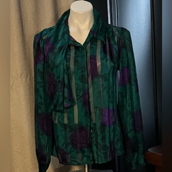 Nicola WOMENS PURPLE BUTTON UP CAREER CASUAL LONG SLEEVE BLOUSE - Picture 1 of 2